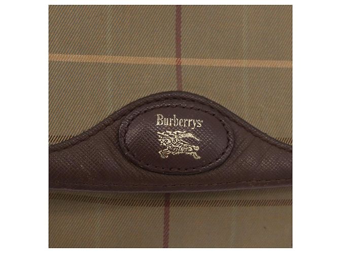 Borsa a Spalla Burberrys Nova Check in Tela Marrone Oro Auth bs33868 D'oro - vista 14
