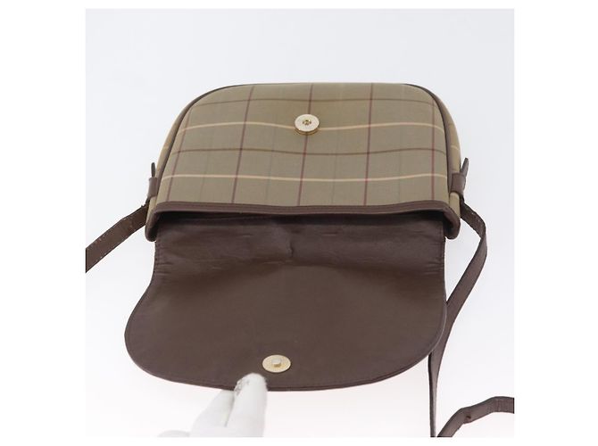 Borsa a Spalla Burberrys Nova Check in Tela Marrone Oro Auth bs33868 D'oro - vista 15