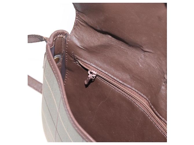 Borsa a Spalla Burberrys Nova Check in Tela Marrone Oro Auth bs33868 D'oro - vista 19