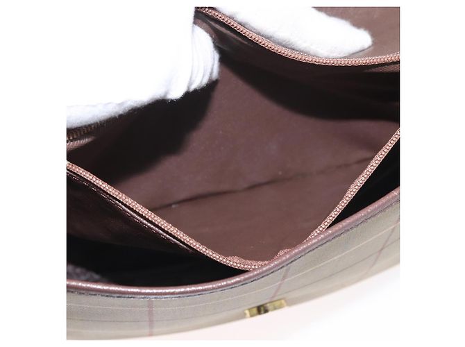 Borsa a Spalla Burberrys Nova Check in Tela Marrone Oro Auth bs33868 D'oro - vista 20