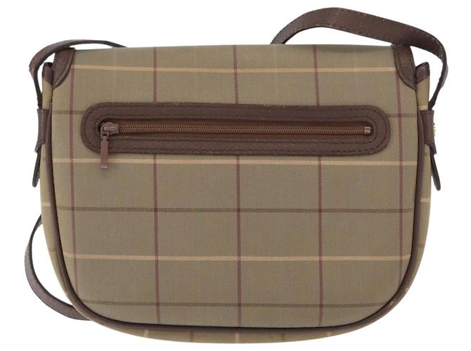 Borsa a Spalla Burberrys Nova Check in Tela Marrone Oro Auth bs33868 D'oro - vista 3