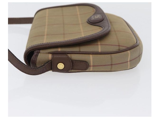Borsa a Spalla Burberrys Nova Check in Tela Marrone Oro Auth bs33868 D'oro - vista 5