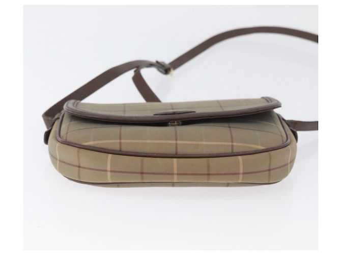 Borsa a Spalla Burberrys Nova Check in Tela Marrone Oro Auth bs33868 D'oro - vista 9