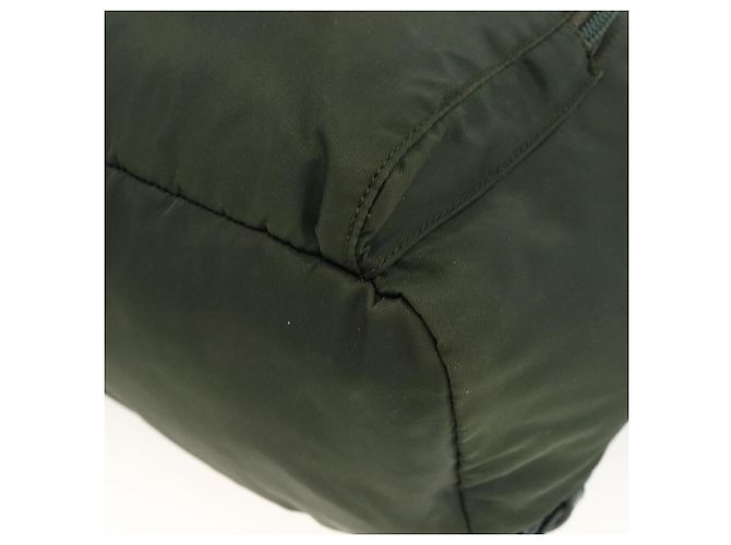 Zaino PRADA in nylon verde argento Auth BA11221 - vista 10