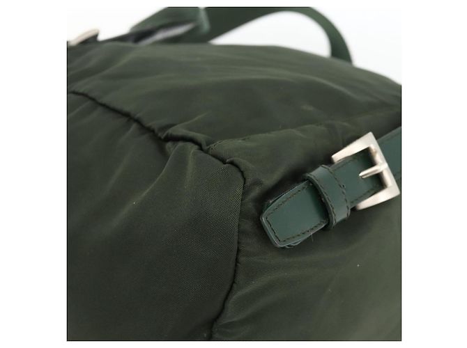 Zaino PRADA in nylon verde argento Auth BA11221 - vista 12