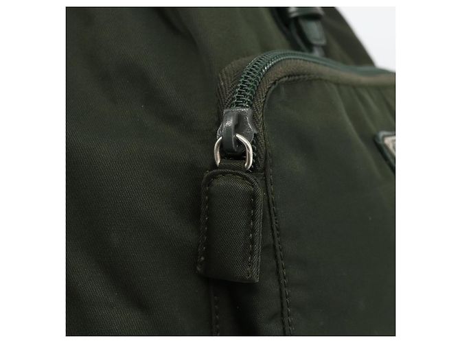 Zaino PRADA in nylon verde argento Auth BA11221 - vista 16