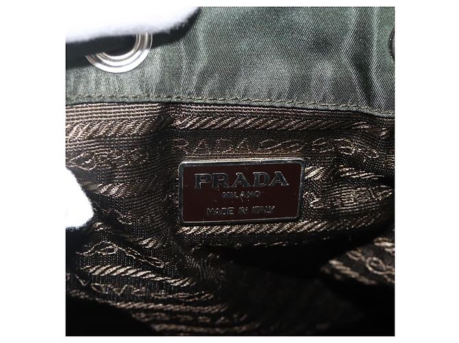 Zaino PRADA in nylon verde argento Auth BA11221 - vista 18