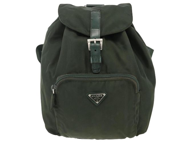 Zaino PRADA in nylon verde argento Auth BA11221 - vista 2