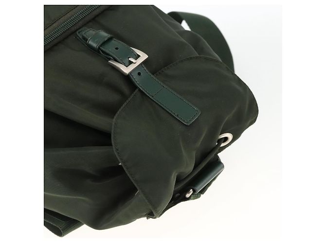 Zaino PRADA in nylon verde argento Auth BA11221 - vista 6