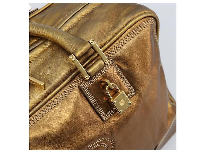LOEWE Anagram Amazona 36 Borsa a Mano in Pelle Oro Auth bs33969 - vista 10
