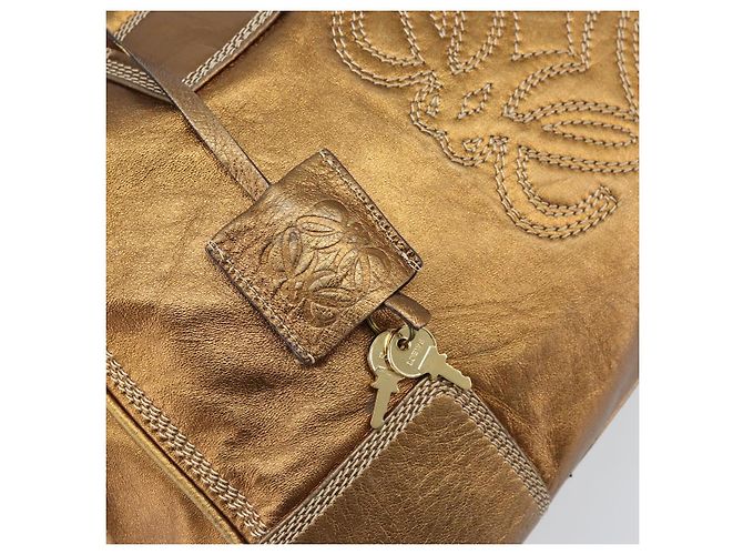 LOEWE Anagram Amazona 36 Borsa a Mano in Pelle Oro Auth bs33969 - vista 17