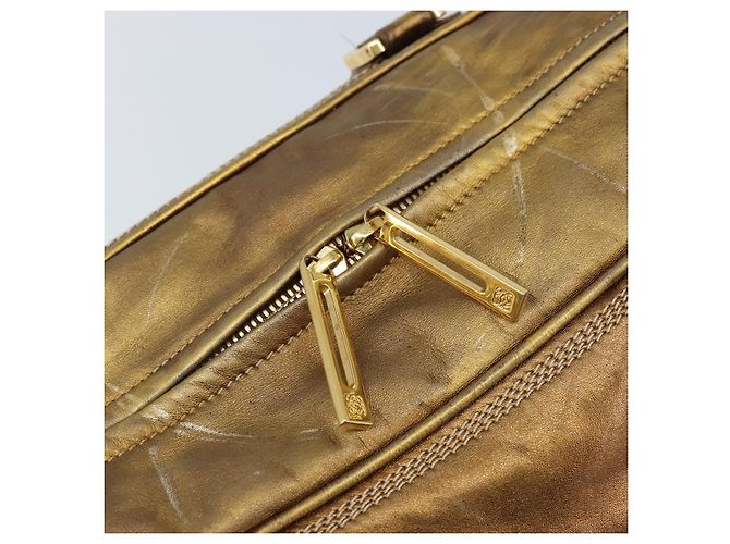 LOEWE Anagram Amazona 36 Borsa a Mano in Pelle Oro Auth bs33969 - vista 18