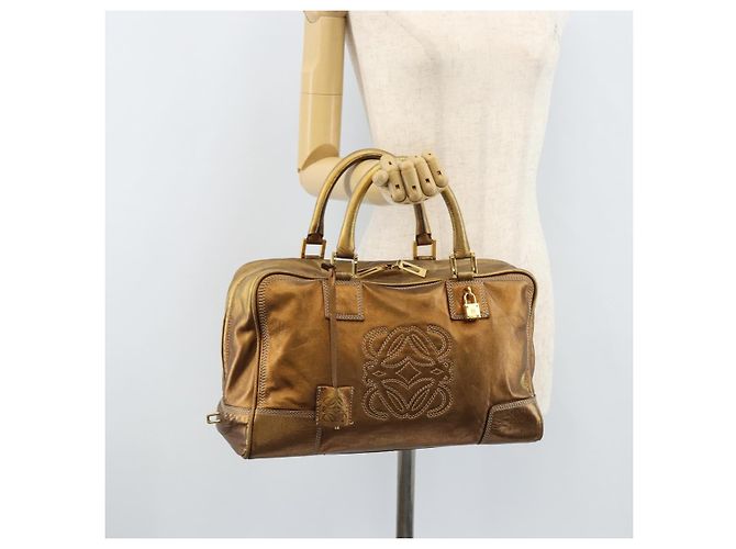 LOEWE Anagram Amazona 36 Borsa a Mano in Pelle Oro Auth bs33969 - vista 24