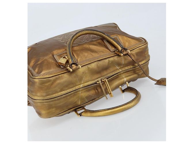 LOEWE Anagram Amazona 36 Borsa a Mano in Pelle Oro Auth bs33969 - vista 6