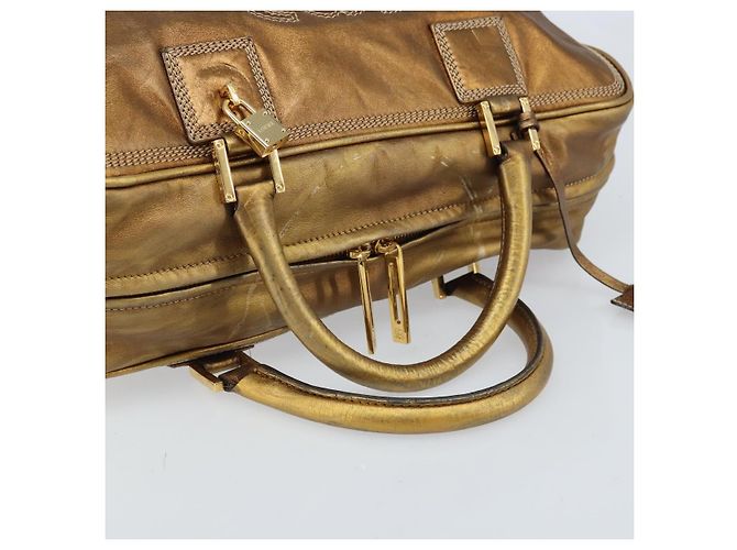 LOEWE Anagram Amazona 36 Borsa a Mano in Pelle Oro Auth bs33969 - vista 7