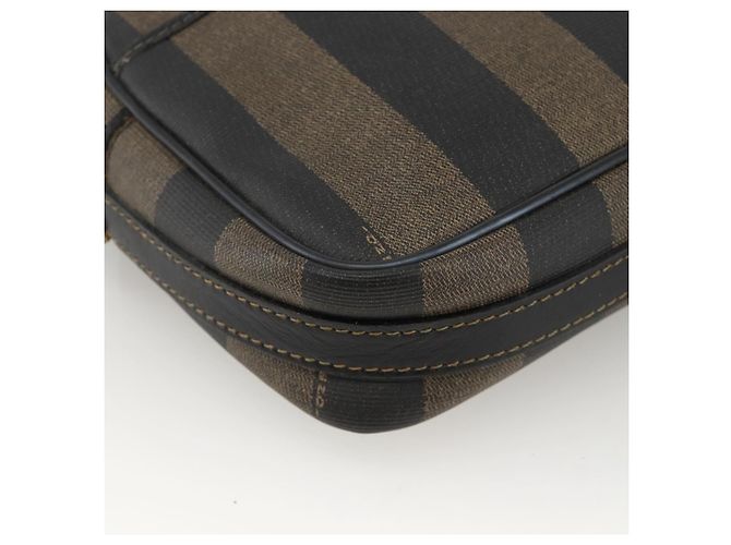 Pequin Borsa a Spalla in Tela Pecan FENDI PVC Marrone Nero Auth ep13800 - vista 11