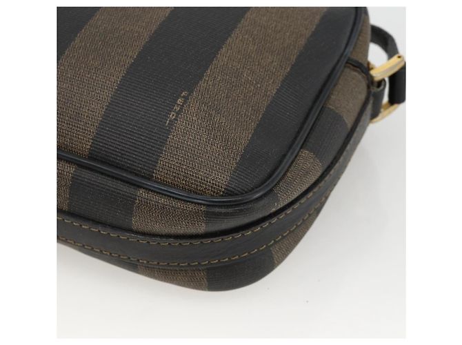 Pequin Borsa a Spalla in Tela Pecan FENDI PVC Marrone Nero Auth ep13800 - vista 12