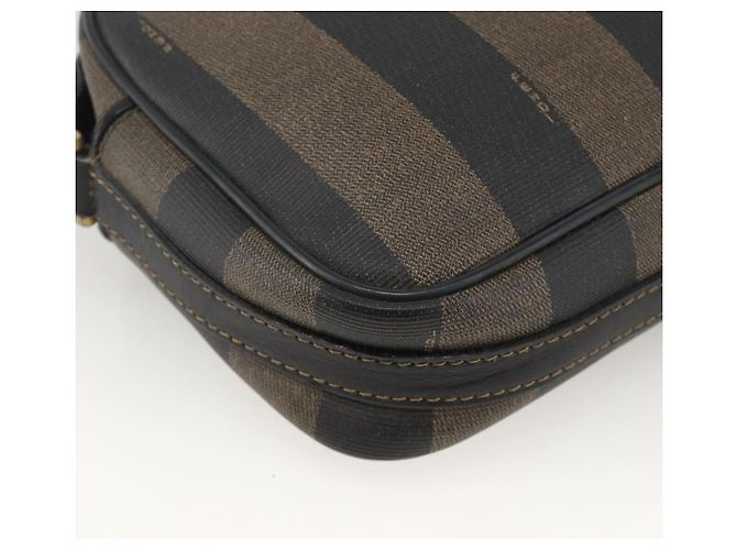 Pequin Borsa a Spalla in Tela Pecan FENDI PVC Marrone Nero Auth ep13800 - vista 13