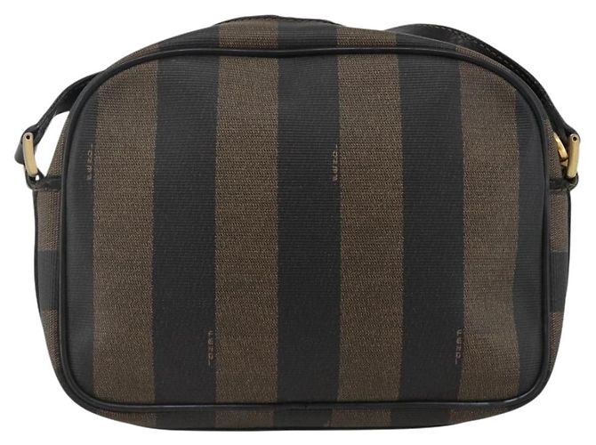 Pequin Borsa a Spalla in Tela Pecan FENDI PVC Marrone Nero Auth ep13800 - vista 3