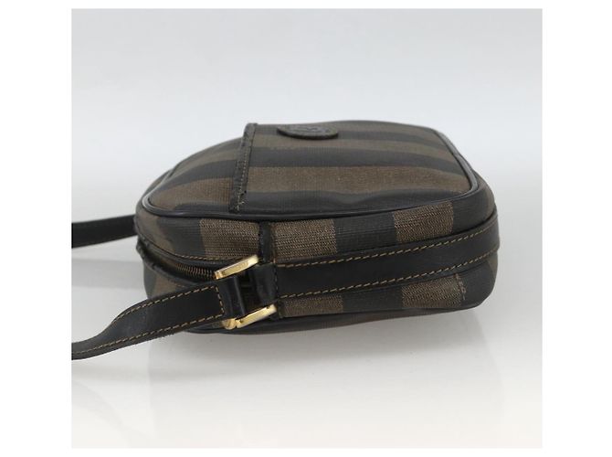 Pequin Borsa a Spalla in Tela Pecan FENDI PVC Marrone Nero Auth ep13800 - vista 4