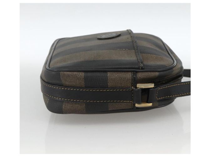 Pequin Borsa a Spalla in Tela Pecan FENDI PVC Marrone Nero Auth ep13800 - vista 5