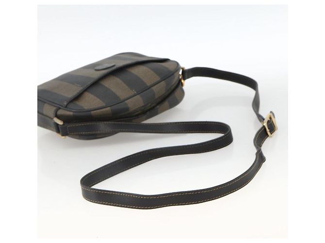 Pequin Borsa a Spalla in Tela Pecan FENDI PVC Marrone Nero Auth ep13800 - vista 7