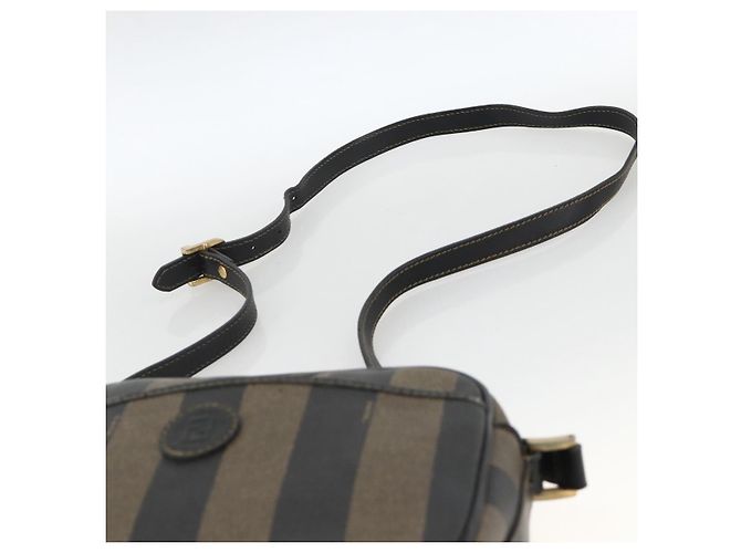 Pequin Borsa a Spalla in Tela Pecan FENDI PVC Marrone Nero Auth ep13800 - vista 8