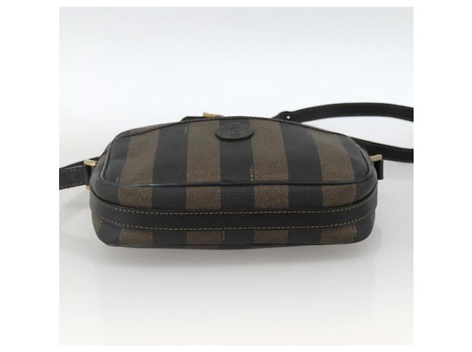 Pequin Borsa a Spalla in Tela Pecan FENDI PVC Marrone Nero Auth ep13800 - vista 9