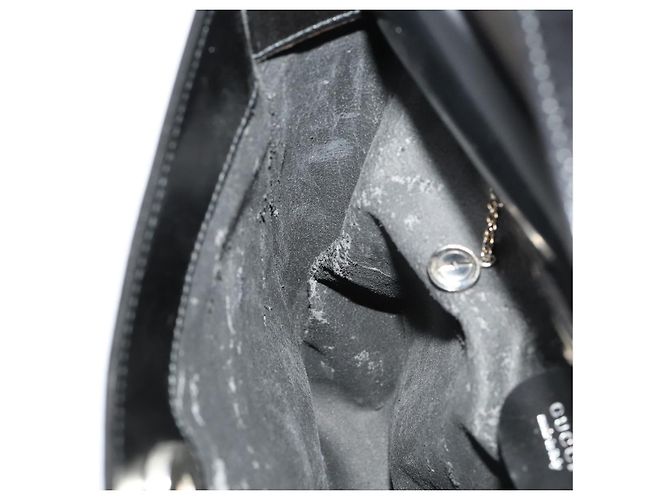 Borsa Interlocking GUCCI Pelle lucida Nera Argento 000 2023 0506 Auth fm5110 Nero - vista 16