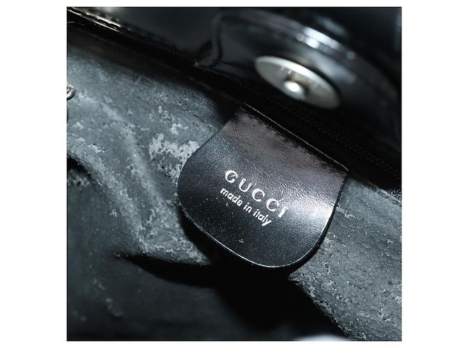 Borsa Interlocking GUCCI Pelle lucida Nera Argento 000 2023 0506 Auth fm5110 Nero - vista 17