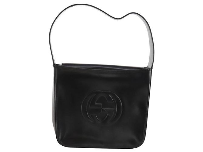 Borsa Interlocking GUCCI Pelle lucida Nera Argento 000 2023 0506 Auth fm5110 Nero - vista 2
