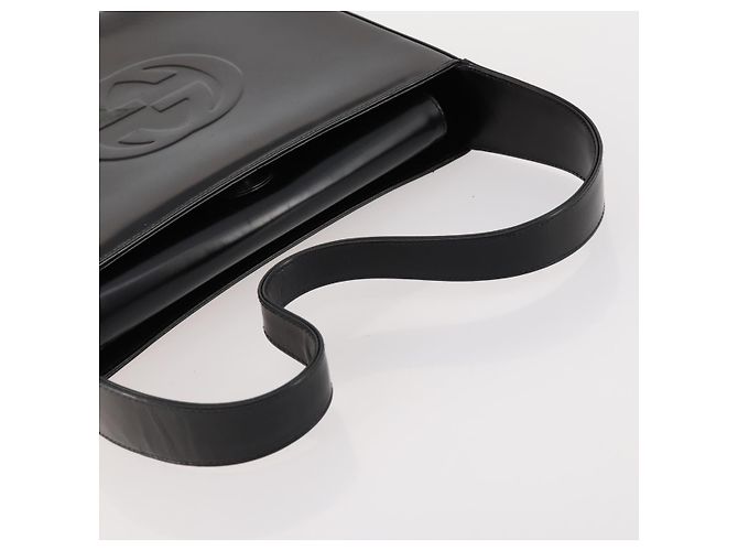 Borsa Interlocking GUCCI Pelle lucida Nera Argento 000 2023 0506 Auth fm5110 Nero - vista 7
