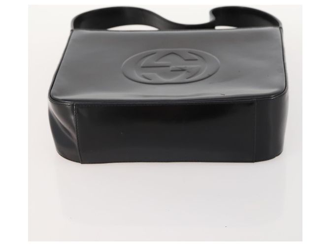 Borsa Interlocking GUCCI Pelle lucida Nera Argento 000 2023 0506 Auth fm5110 Nero - vista 9