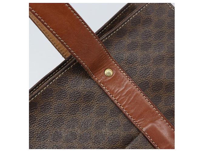 Céline Borsa tote in tela Macadam CELINE in pelle PVC marrone oro Auth ep13781 D'oro - vista 14