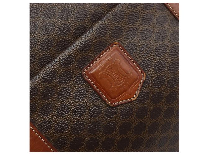 Céline Borsa tote in tela Macadam CELINE in pelle PVC marrone oro Auth ep13781 D'oro - vista 15