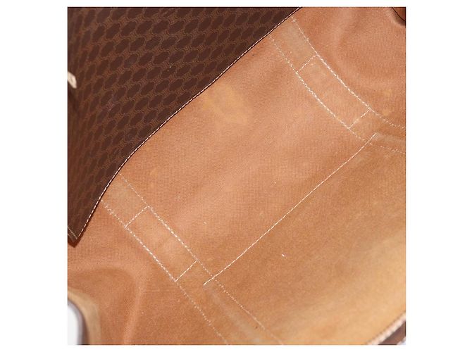 Céline Borsa tote in tela Macadam CELINE in pelle PVC marrone oro Auth ep13781 D'oro - vista 18