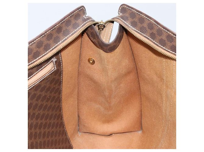 Céline Borsa tote in tela Macadam CELINE in pelle PVC marrone oro Auth ep13781 D'oro - vista 19