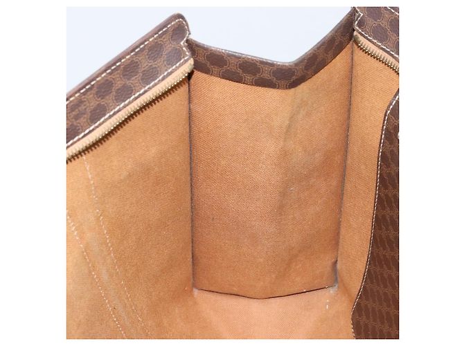 Céline Borsa tote in tela Macadam CELINE in pelle PVC marrone oro Auth ep13781 D'oro - vista 20