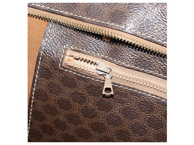 Céline Borsa tote in tela Macadam CELINE in pelle PVC marrone oro Auth ep13781 D'oro - vista 21