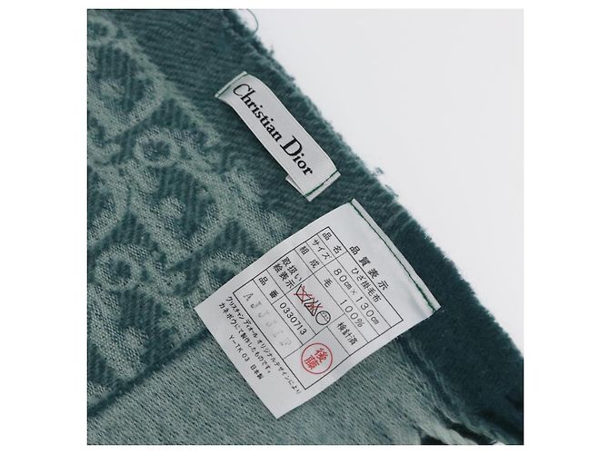 Christian Dior Trotteur à genoux en toile de laine verte Auth am10893 - vue 6