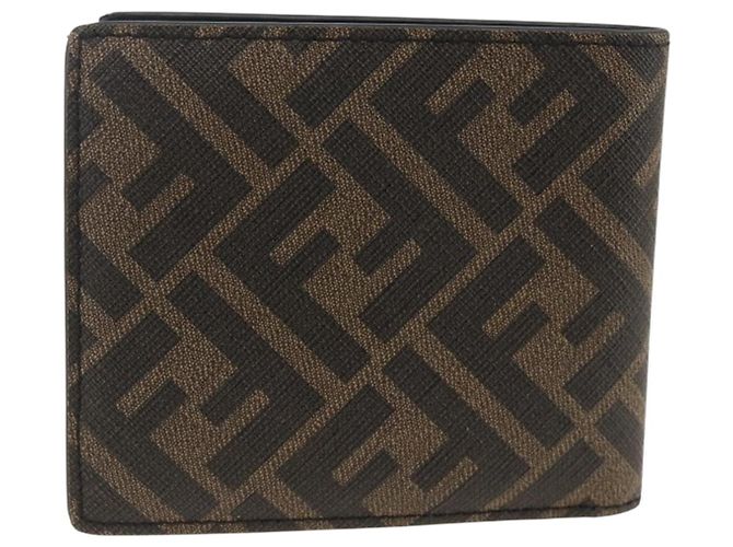 Portafoglio in tela Zucca FENDI nero e marrone Auth ki6612V - Ansicht 3
