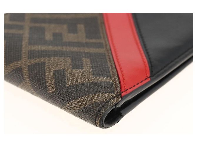 Portafoglio in tela Zucca FENDI nero e marrone Auth ki6612V - Ansicht 9