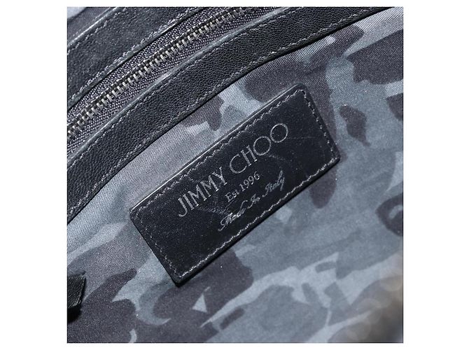 Borsa a mano Jimmy Choo in pelle marrone argento autentica 173696 - vista 14