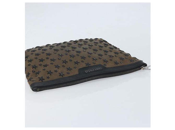 Borsa a mano Jimmy Choo in pelle marrone argento autentica 173696 - vista 6