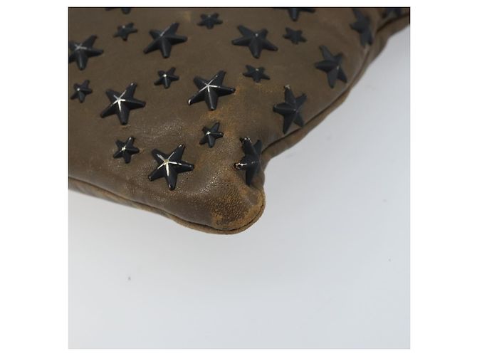 Borsa a mano Jimmy Choo in pelle marrone argento autentica 173696 - vista 8