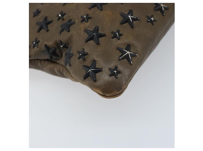 Borsa a mano Jimmy Choo in pelle marrone argento autentica 173696 - vista 9