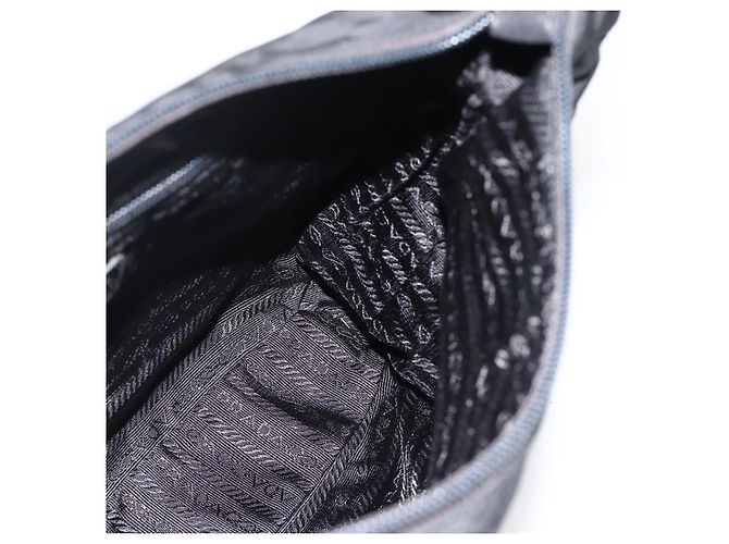 Borsa a Spalla PRADA Nylon Nero Argento Autentica 174544 - vista 20