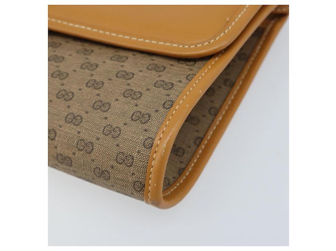 Gucci Borsa a Spalla Micro GG Supreme PVC Beige Oro 004 89 1041 Auth ka3102 D'oro - vista 10