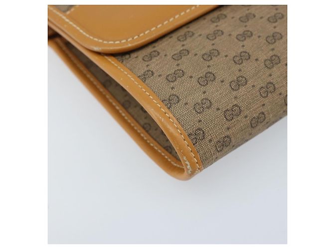 Gucci Borsa a Spalla Micro GG Supreme PVC Beige Oro 004 89 1041 Auth ka3102 D'oro - vista 11