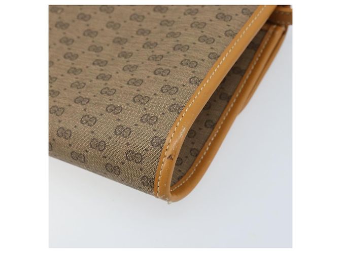 Gucci Borsa a Spalla Micro GG Supreme PVC Beige Oro 004 89 1041 Auth ka3102 D'oro - vista 12